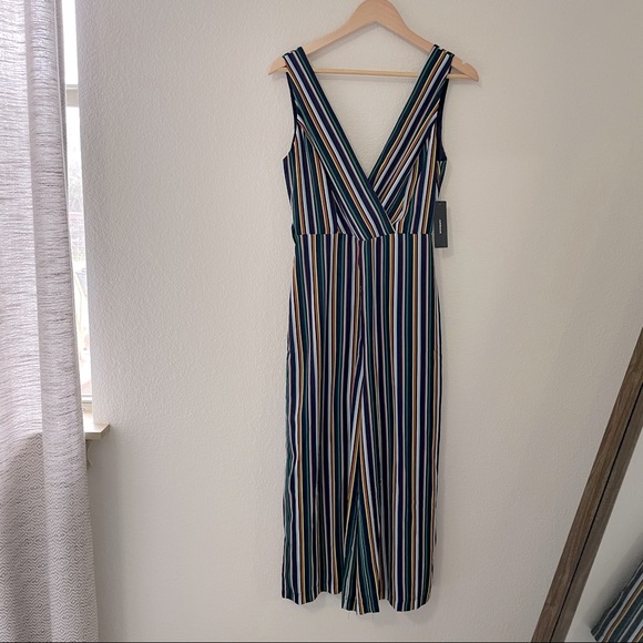 Lulus Allyson Navy Multi Striped Culotte Jumpsuit - Picture 4 of 9